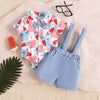 CN  Ice-Cream & Stars Print Romper Style 3 Piece Set & Bow With Gallance  14085